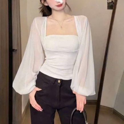 Áo thun phối lưới co giãn siêu dễ thương chất liệu thun cotton KINI Style | BigBuy360 - bigbuy360.vn