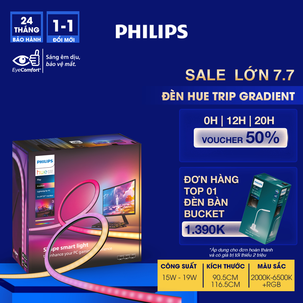 Đèn PHILIPS Hue Play Gradient Lightstrip cho máy tính