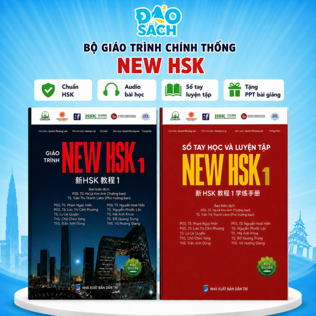 Combo Sách Giáo Trình New HSK 1 + Sổ Tay Học Luyện Tập New HSK 1 Học Tiếng Trung Chuẩn HSK 3.0