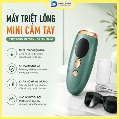Máy Triệt Lông Cầm Tay Dailyhome  IPL Triệt Lông Tay, Chân, Nách, Bikini Hiệu Quả Tại Nhà