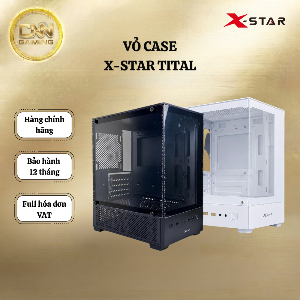 Vỏ Case PC Xstar Tital Gaming Chính Hãng, Thiết Kế Hiện Đại, Kính Cường Lực, Tản Nhiệt Tốt