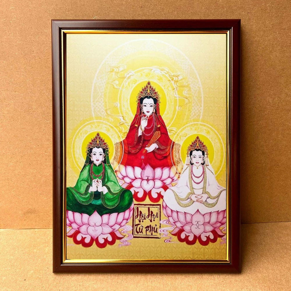 Tranh 12 BÀ MỤ 36x48cm + khung composite xịn xò