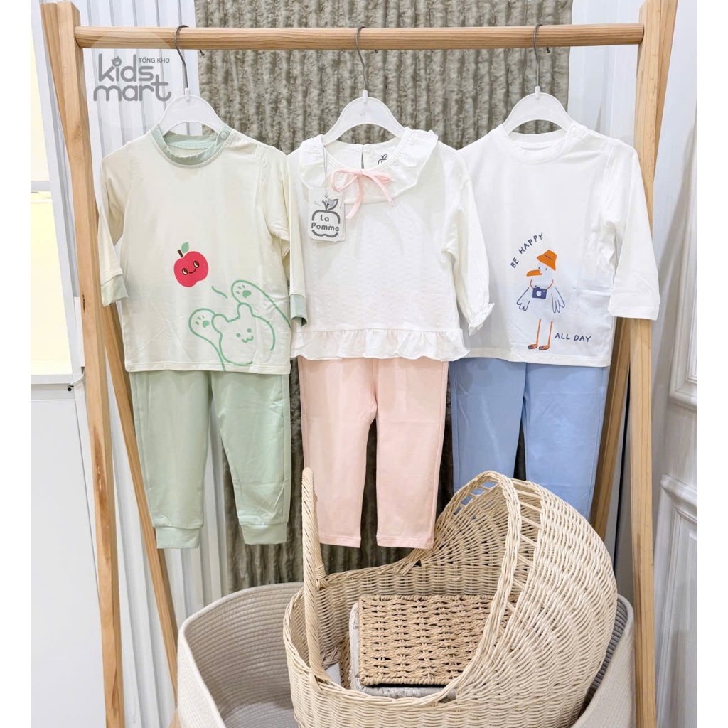 La Pomme - bộ dài tay mềm mỏng điều hoà cho bé LP25