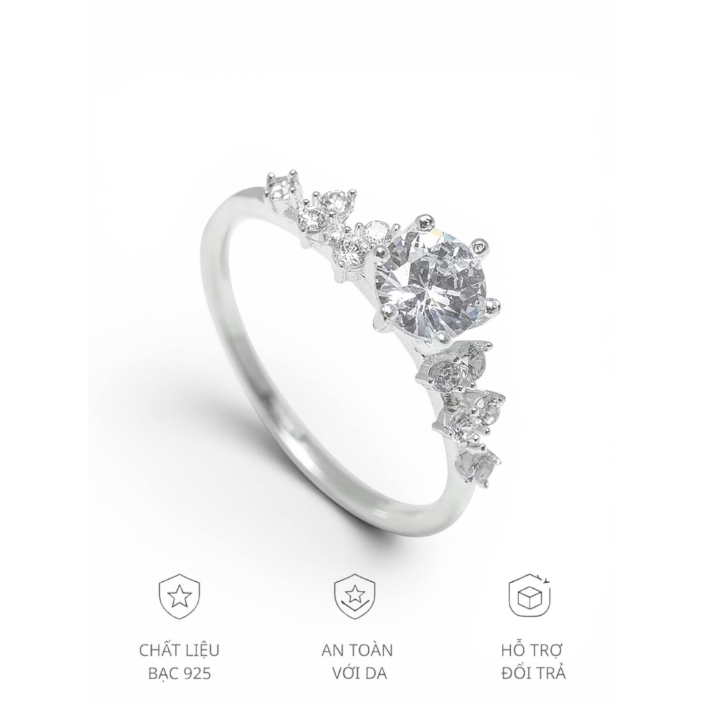 Nhẫn nữ bạc nạm đá sáng đẹp