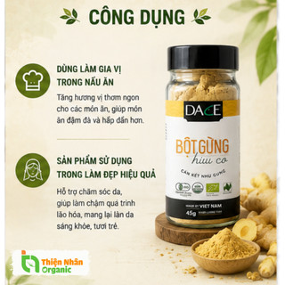 Bột Gừng Hữu Cơ Dace Organic Ginger Powder 40g