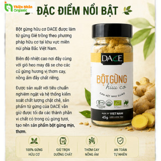 Bột Gừng Hữu Cơ Dace Organic Ginger Powder 40g