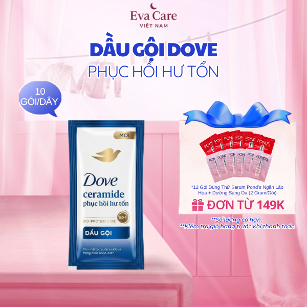Dove Dầu Gội Phục Hồi Tóc Hư Tổn 6g x 10 Gói – Dây Gội Đầu