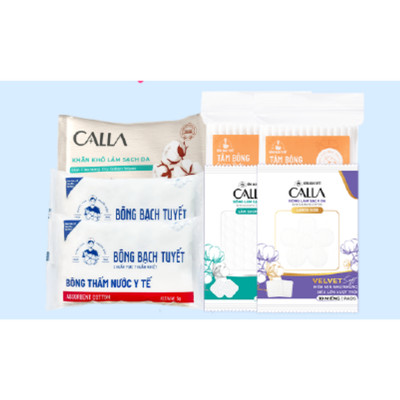 [QUÀ TẶNG KHÔNG BÁN] - Combo 7: 2 Bông y tế 5gr + khăn khô + 2 tăm bông 42 que + Sạch sâu 20m + Velvet 10m