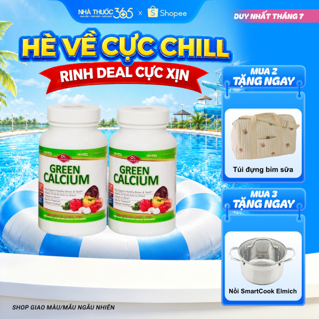 Combo 2 Canxi Hữu Cơ Cho Bà Bầu Olympian Labs Green Calcium Giúp Xương Chắc Khỏe Cho Trẻ Em Và Người