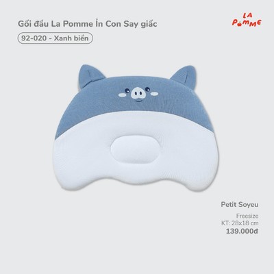 Gối đầu La Pomme Ỉn Con Say giấc - Sợi Petit Soyeu thoáng mát – Bé trai/gái