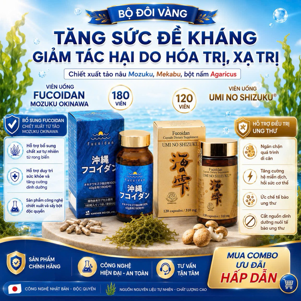 Fucoidan Vàng Umi No Shizuku| Fucoidan Xanh Okinawa