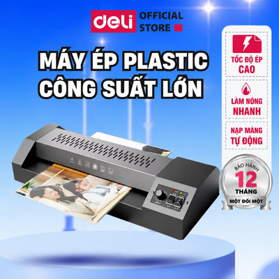 Máy Ép Plastic Khổ A3 A4 DELI GQ101 Máy Ép Nhiệt Bảo Vệ Tài Liệu Máy Cán Màng Ảnh Ép Giấy Tờ Poster