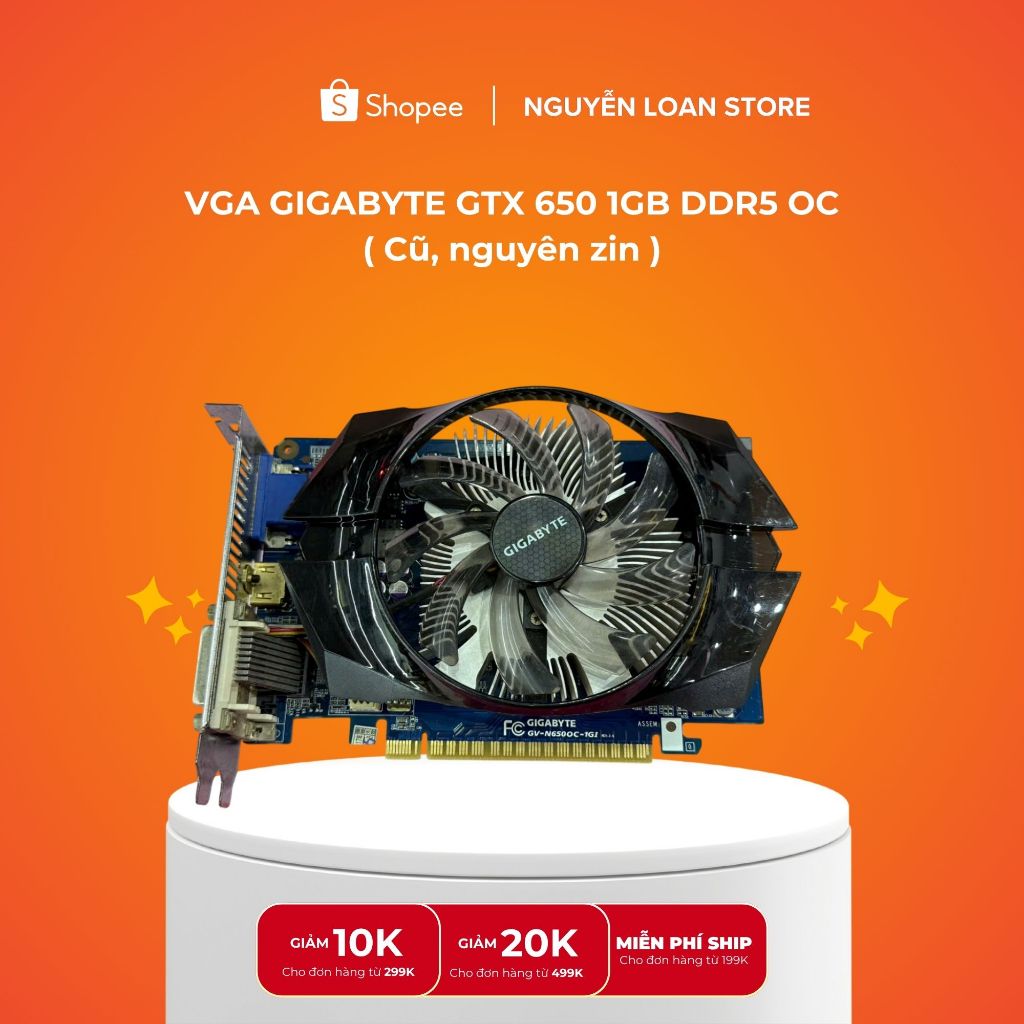 Card Màn Hình VGA GIGABYTE GTX 650 1GB DDR5 OC (Hàng Người Dùng Nâng Cấp, Nguyên Zin, Đẹp Keng)