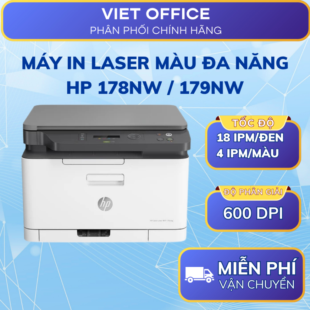Máy in laser màu HP MFP 178NW/ 179NW (In/ Copy/ Scan/ USB/ LAN/ WIFI) Bảo Hành Chính Hãng