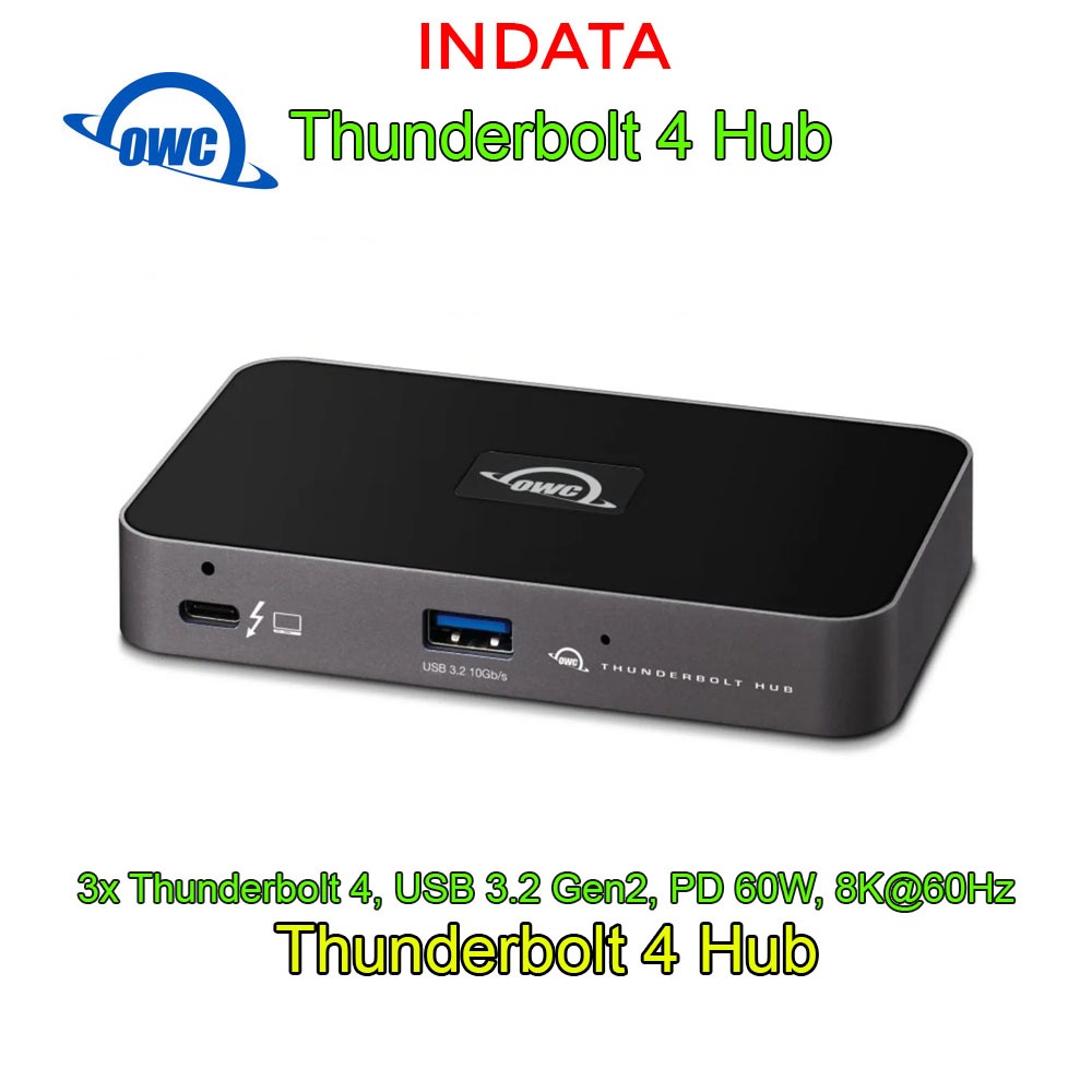 Thunderbolt HUB Bộ chia cổng OWC Thunderbolt 4 Hub 40Gbps, USB 3.2, PD 60W, 8K 60Hz chính hãng