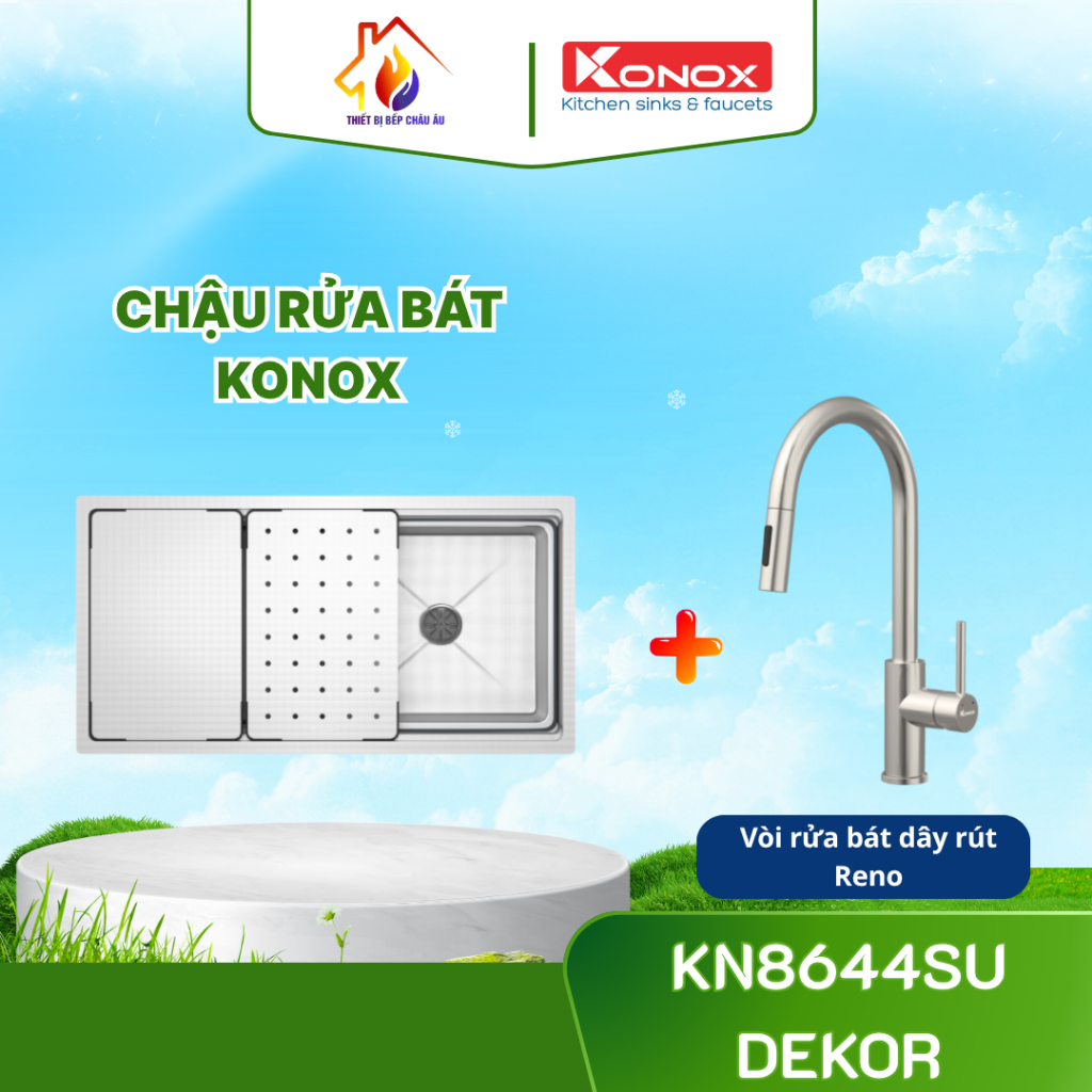 [TẶNG VÒI] Chậu Rửa Bát Workstation Konox KN8644SU Dekor – Tính Năng Vượt Trội, Chất Liệu Cao Cấp - 