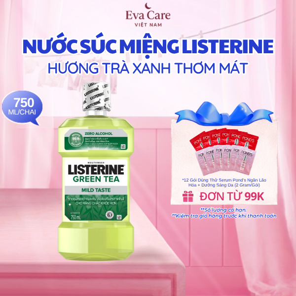 Nước Súc Miệng Listerine Hương Trà Xanh Thơm Mát 750ml