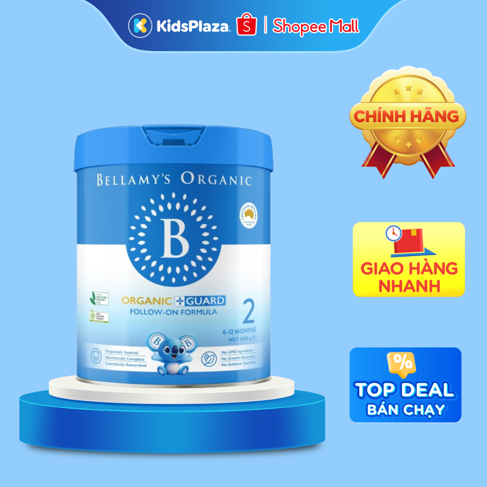 Sản phẩm dinh dưỡng công thức Bellamy's Organic Guard Lactoferrin số 2 800g cho bé 6-12 tháng tuổi