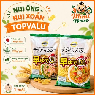[Date 2028] Nui ống, nui xoắn ăn dặm cho bé Topvalu Nhật 200g