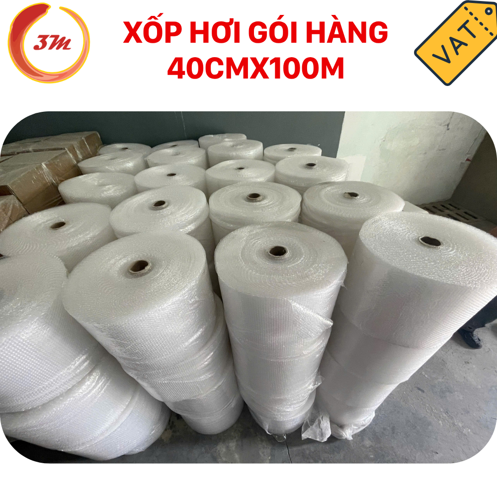Xốp Hơi Gói Hàng 40x100m Cuộn Bóng Khí Xốp Chống Sốc Bọc Hàng Đóng Xốp Nổ Gói Hàng Hóa - Có VAT