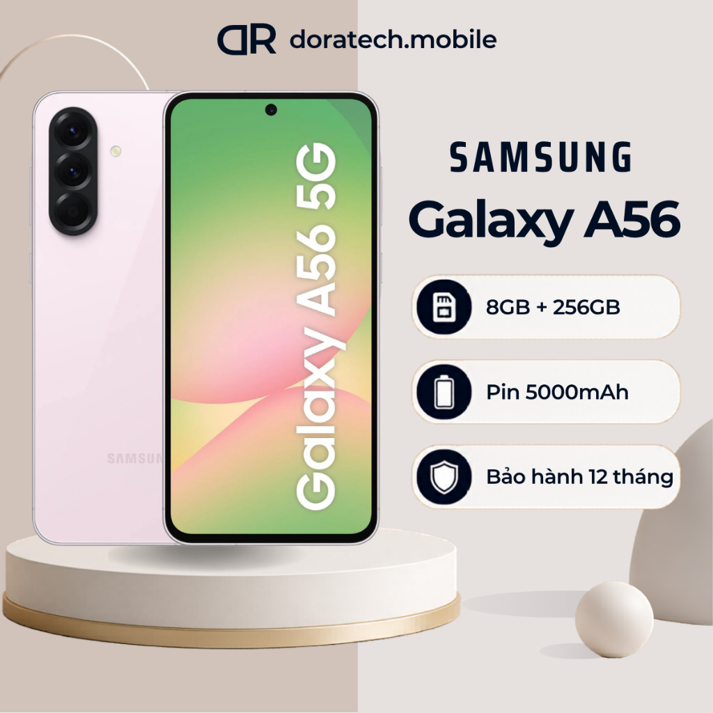 Điện Thoại Samsung Galaxy A56 5G RAM 8GB ROM 256GB Chạy Mượt AI Tối Ưu Pin Lâu