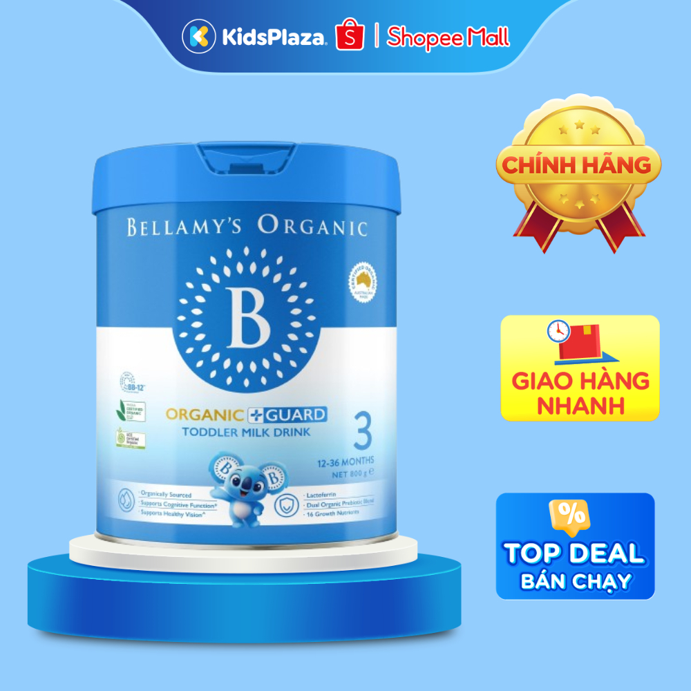 Sản phẩm dinh dưỡng công thức Bellamy's Organic Guard Toddler Milk Drink số 3 800g