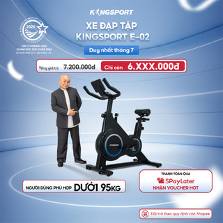 Xe đạp tập KINGSPORT Enjoy E-02 bánh đà 6kg, kháng lực từ tính êm ái, tích hợp đồng hồ đo chỉ số