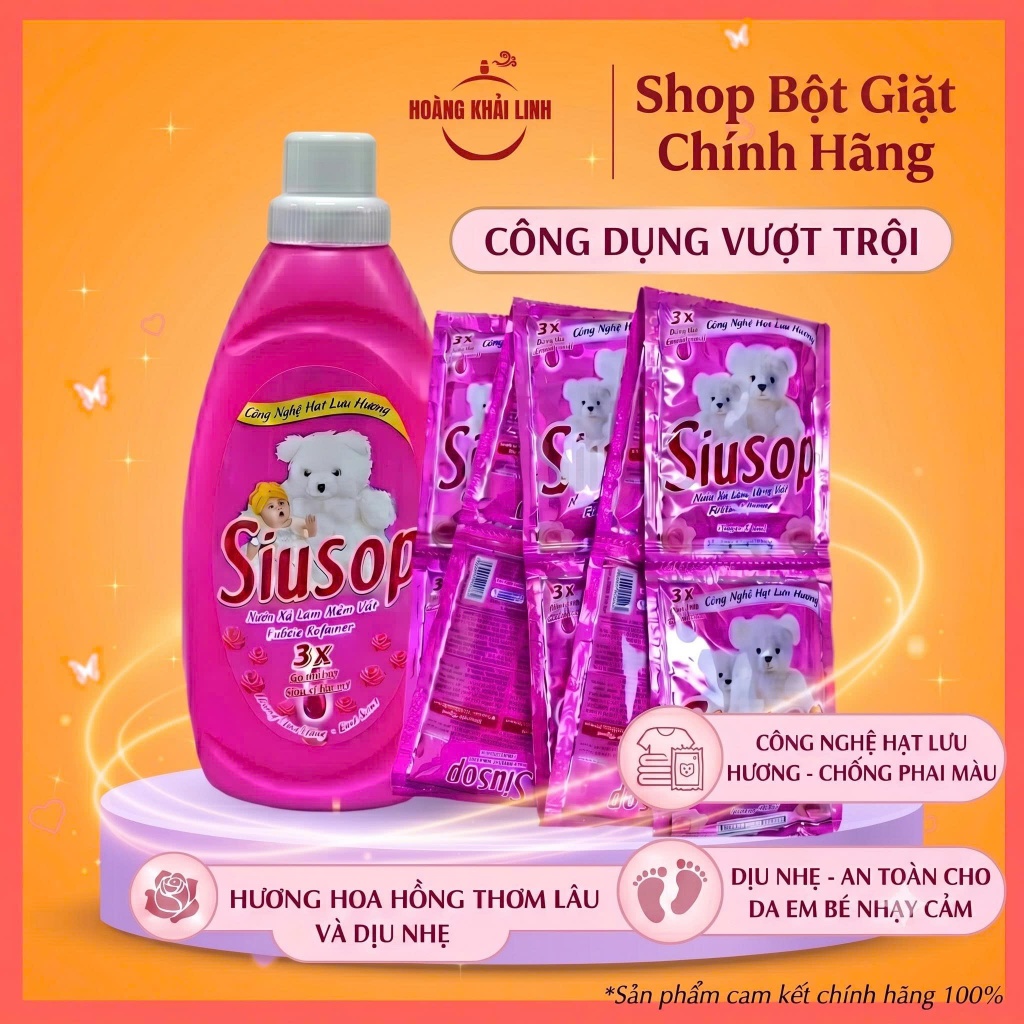 Nước Xả Vải Siusop Hương Hoa Hồng (Màu Hồng)
