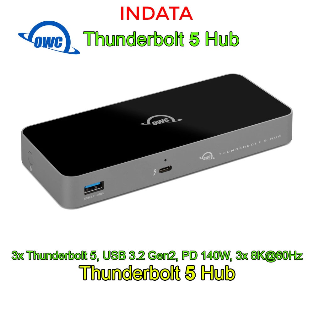 Thunderbolt 5 HUB - Bộ chia HUB OWC Thunderbolt 5 80Gbps, USB 3.2, PD140W, 3x 8K 60Hz chính hãng