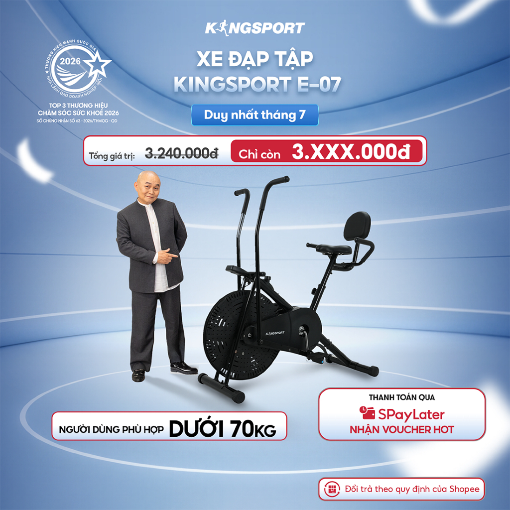 Xe đạp tập KingSport Classic E-07 - Rèn luyện sức khỏe tại nhà