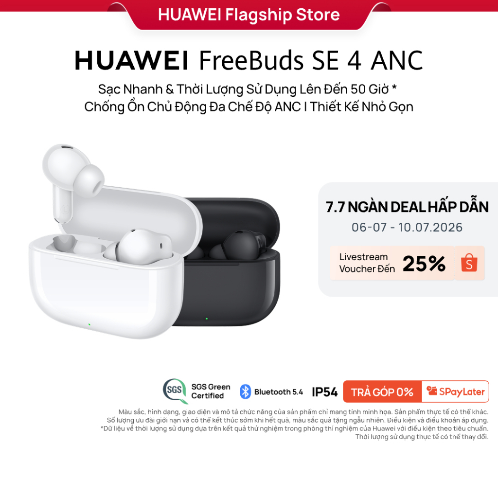 [LIVESTREAM] Tai Nghe Bluetooth HUAWEI FreeBuds SE 4 ANC | 50 Giờ Phát Nhạc | Chống Ồn Chủ Động Đa Chế Độ ANC | Nhẹ Và | BigBuy360 - bigbuy360.vn