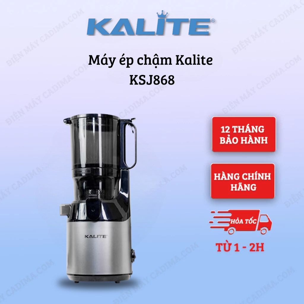 Máy ép chậm Kalite KSJ868 động cơ DC siêu khỏe ép kiệt bã, công suất 250W - Bảo hành 12 tháng Chính 