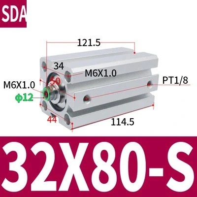 Xi lanh khí nén SDA 32 40 50  -Xy lanh khí nén compact SDA -Xi lanh vuông ren trong-ben hơi khí nén 