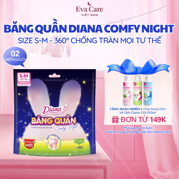 Diana Băng Quần Comfy Night size S-M (2 Miếng/Gói)