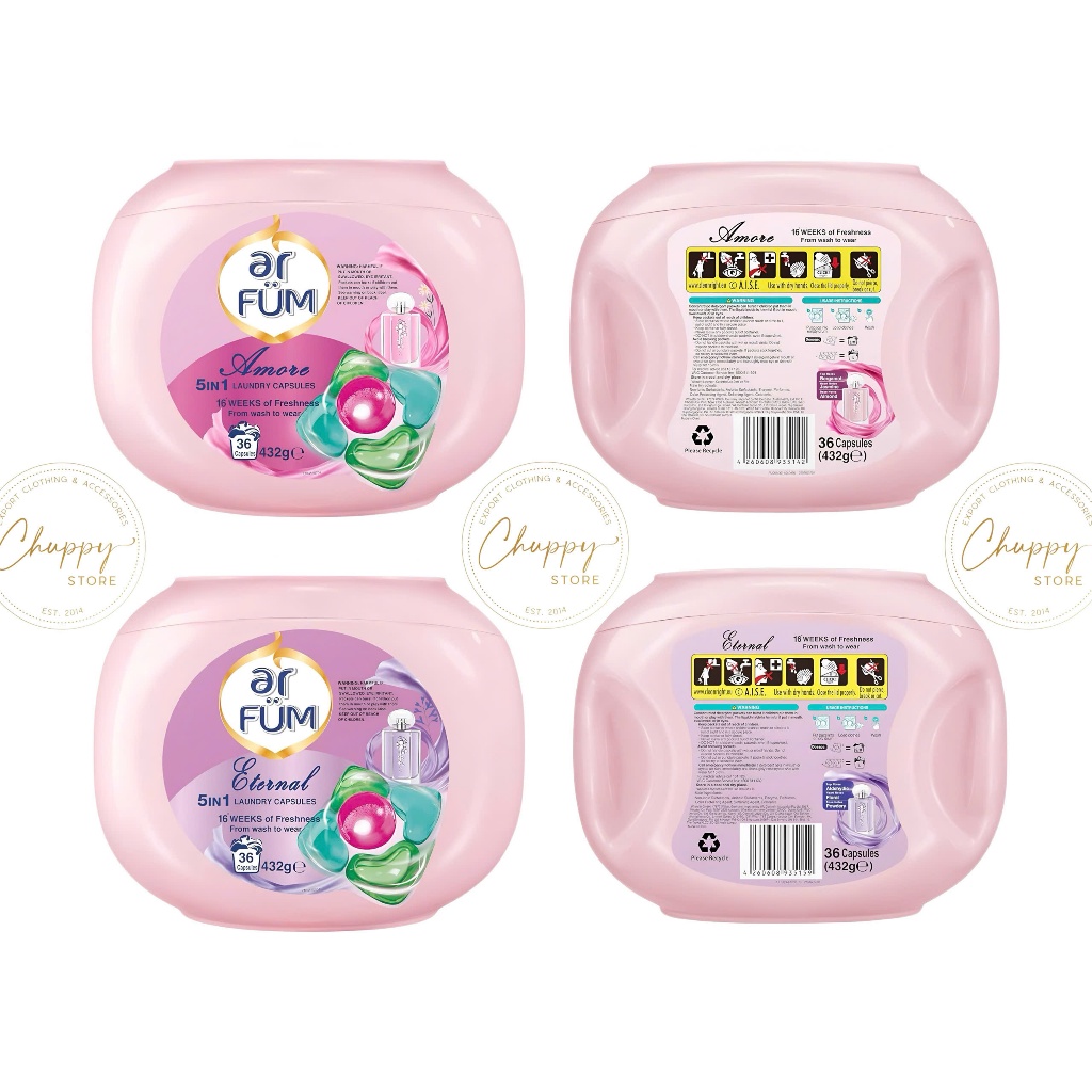 [HÀNG NHẬP ÚC BAY AIR FULL BILL] Arfum 5 in 1 laundry capsules 36 pack- Viên giặt Arfum 5 trong 1 36