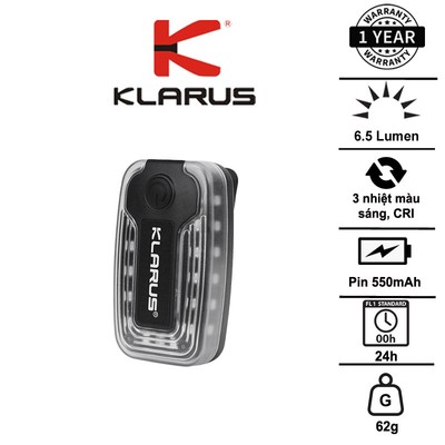 KLARUS WL6 – Đèn cảnh báo gắn vai đỏ xanh 360°, pin 24h