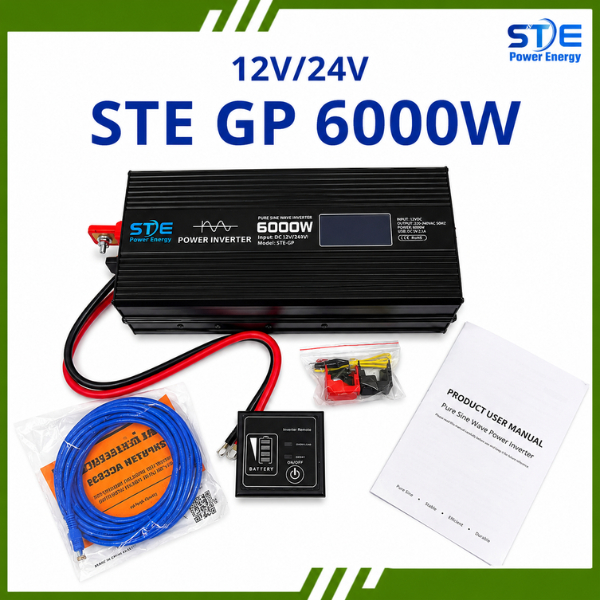 Bộ chuyển đổi điện sin chuẩn STE GP 6000W hệ 12V/24V lên 220V Sin Chuẩn 6000W STE POWER ENERGY