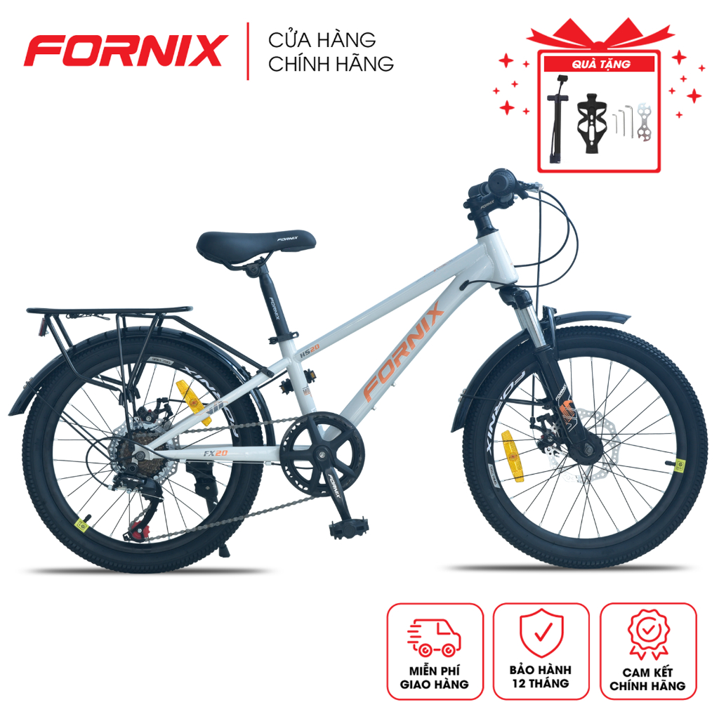Xe Đạp Địa Hình Cho Trẻ Em FORNIX HS20 Khung Thép Vòng Bánh 20"  Bám Đường An Toàn