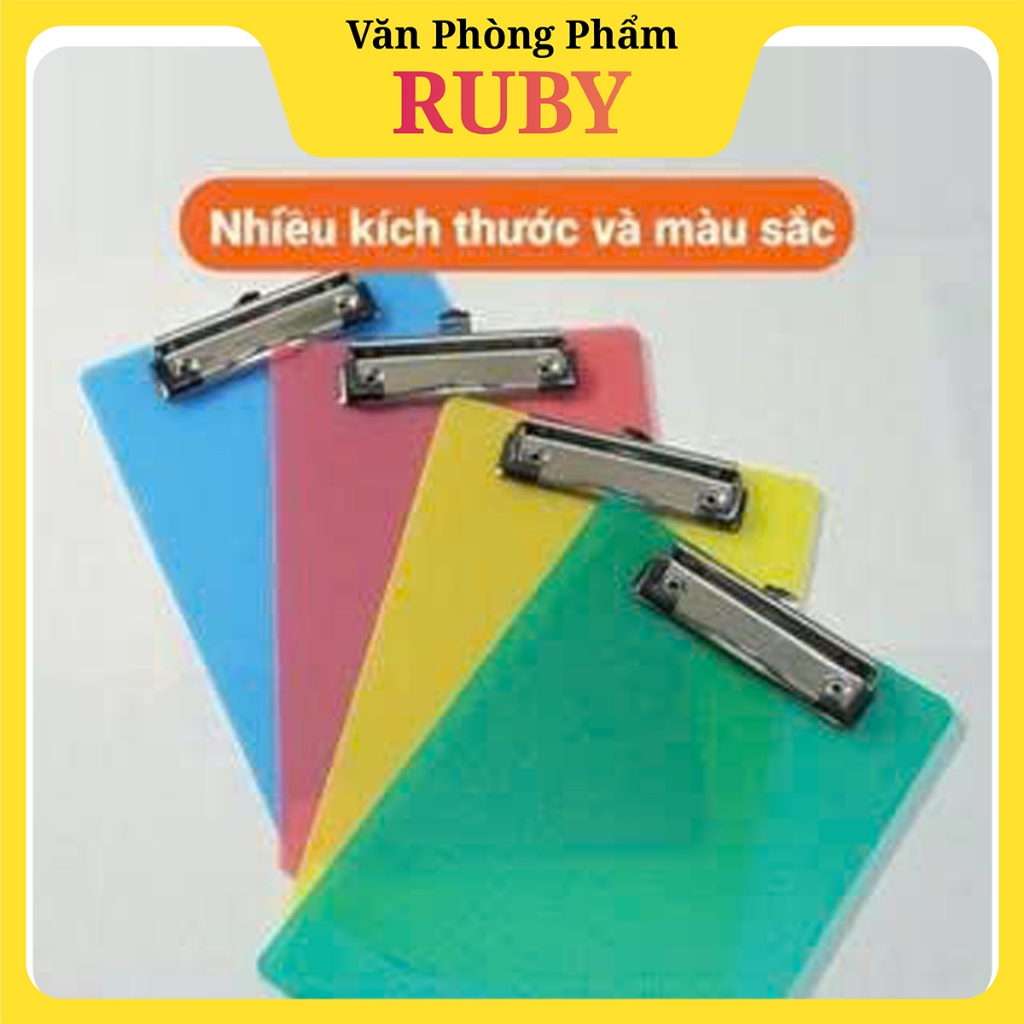 Bìa Trình Ký A5 Nhựa Cứng Màu Tươi Sáng – Kẹp Inox - Kẹp Hồ Sơ Văn Phòng, Kẹp Menu Bill Tính Tiền Nh