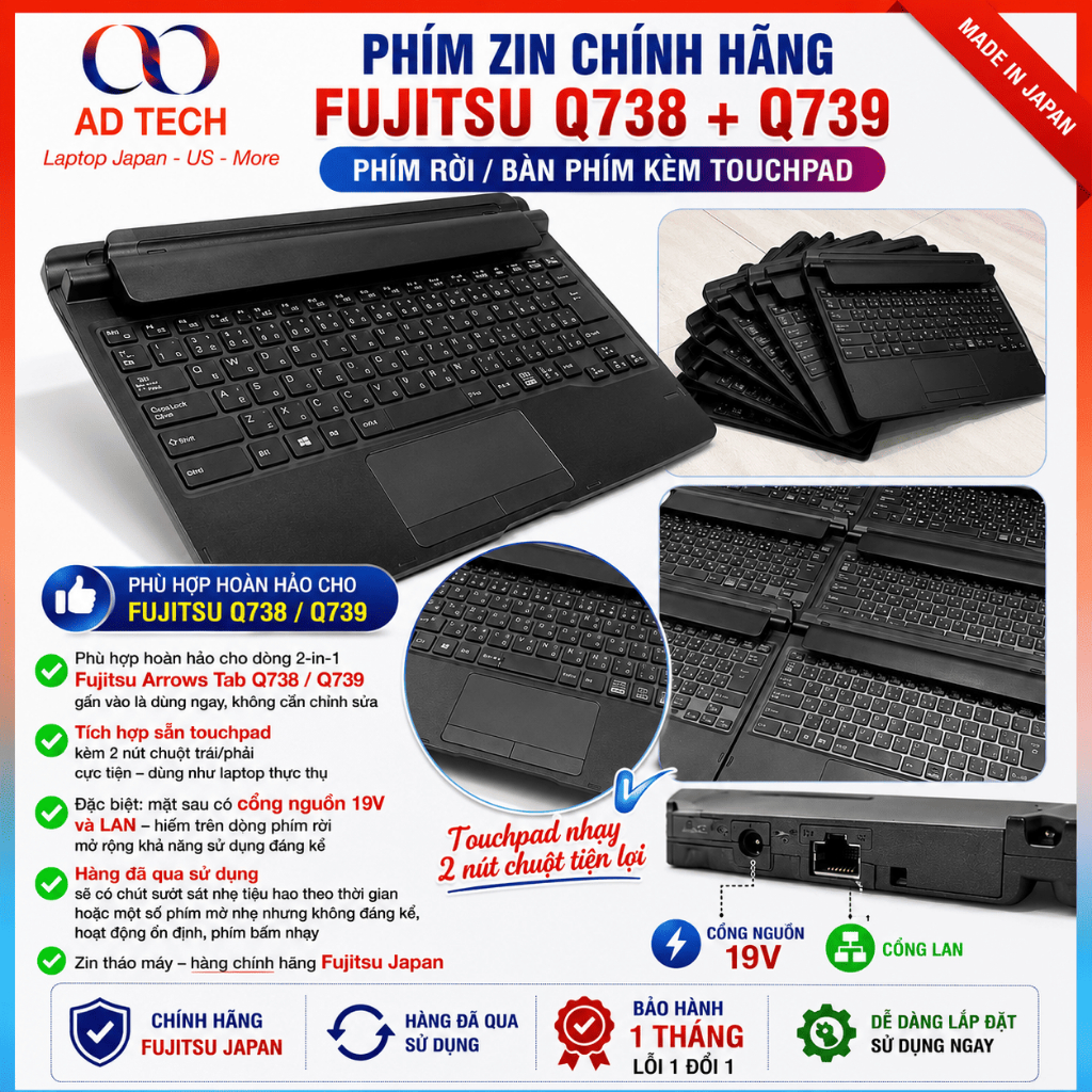 Phím zin chính hãng dùng cho Fujitsu Q738 Q739