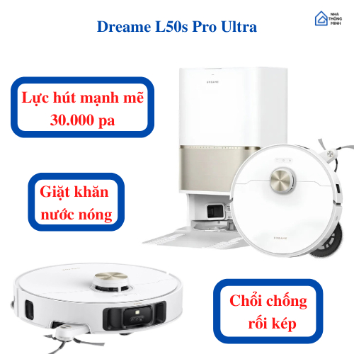 Robot Hút Bụi Lau Nhà Dreame L50s Pro Ultra, bảo hành 2 năm