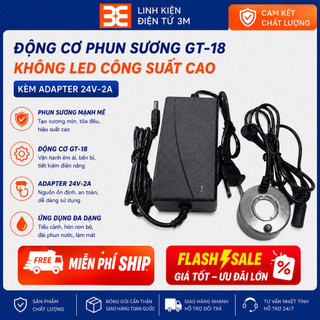 Combo động cơ phun sương gt-18 không led công suất cao và adapter 24v-2a