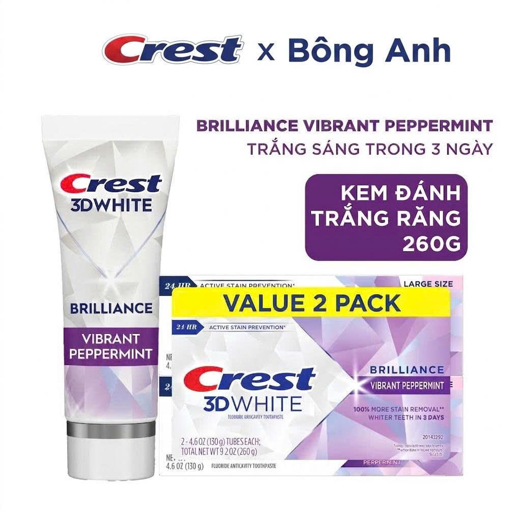 Kem đánh răng Crest 3D White Brilliance 130g