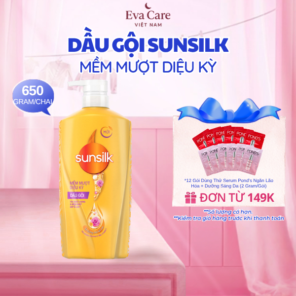 Dầu Gội Sunsilk Mềm Mượt Diệu Kỳ( Vàng) Chai 650g