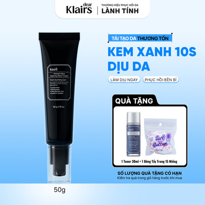 [ĐQ][DATE T11/27] Kem dưỡng ẩm Dear, Klairs Midnight Blue Clearing Water Cream hỗ trợ tái tạo da 50g