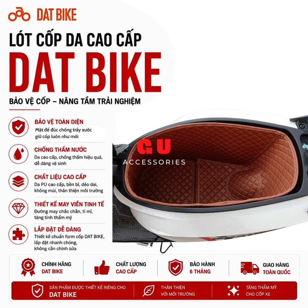 Phụ kiện DATBIKE:Lót cốp da-Túi đựng bộ sạc-Thảm cao su lót chân xe điện Quantum S S1 S2 S3 GU