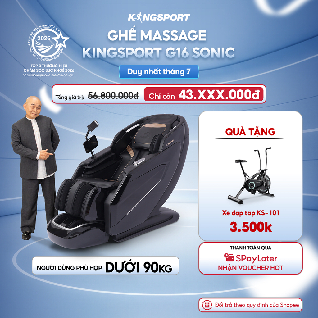 CHỈ GIAO MIỀN BẮC | Ghế massage KINGSPORT G16 Sonic công nghệ Massage Kingtech Touch Pro, 12 bài mas