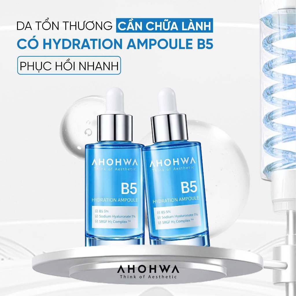 [Hàng cty] AHOHWA Hydration Ampoule B5 - Tinh chất B5 cấp ẩm và phục hồi da 30ml