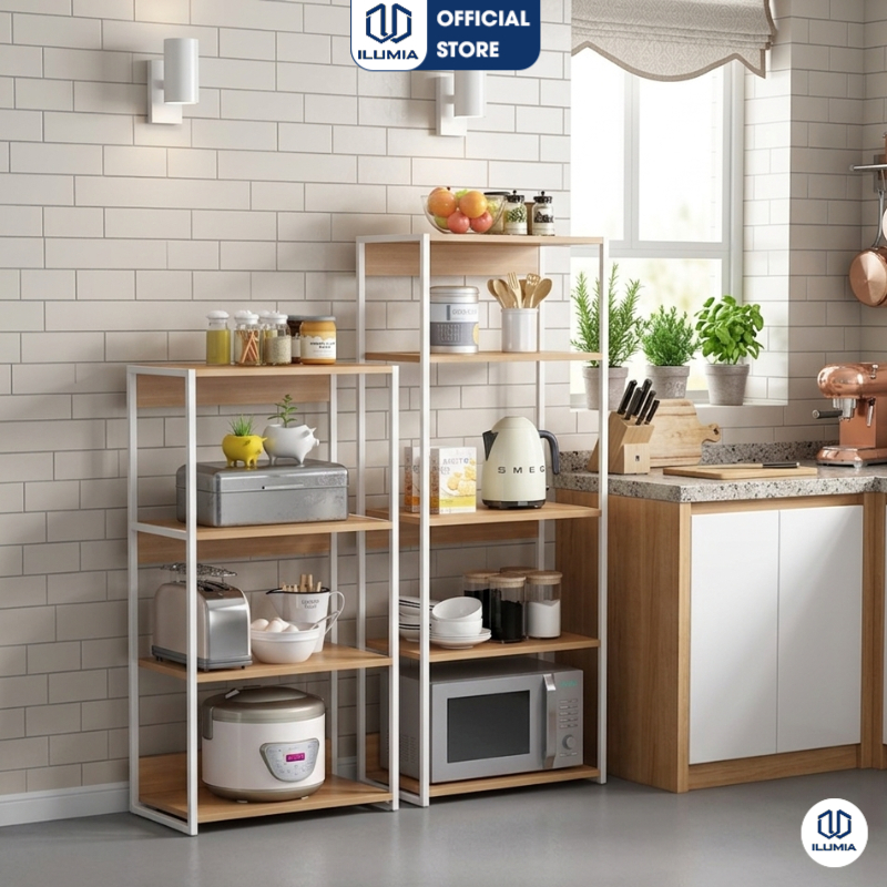 Kệ lò vi sóng kệ bếp đa tầng khung sắt thương hiệu ILUMIA - GM05