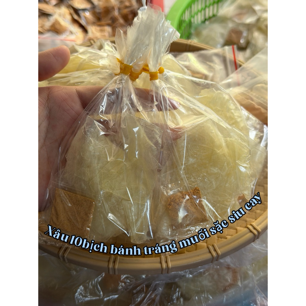 ( Xâu mini 10 bịch ) bánh tráng muối sặc siu cay